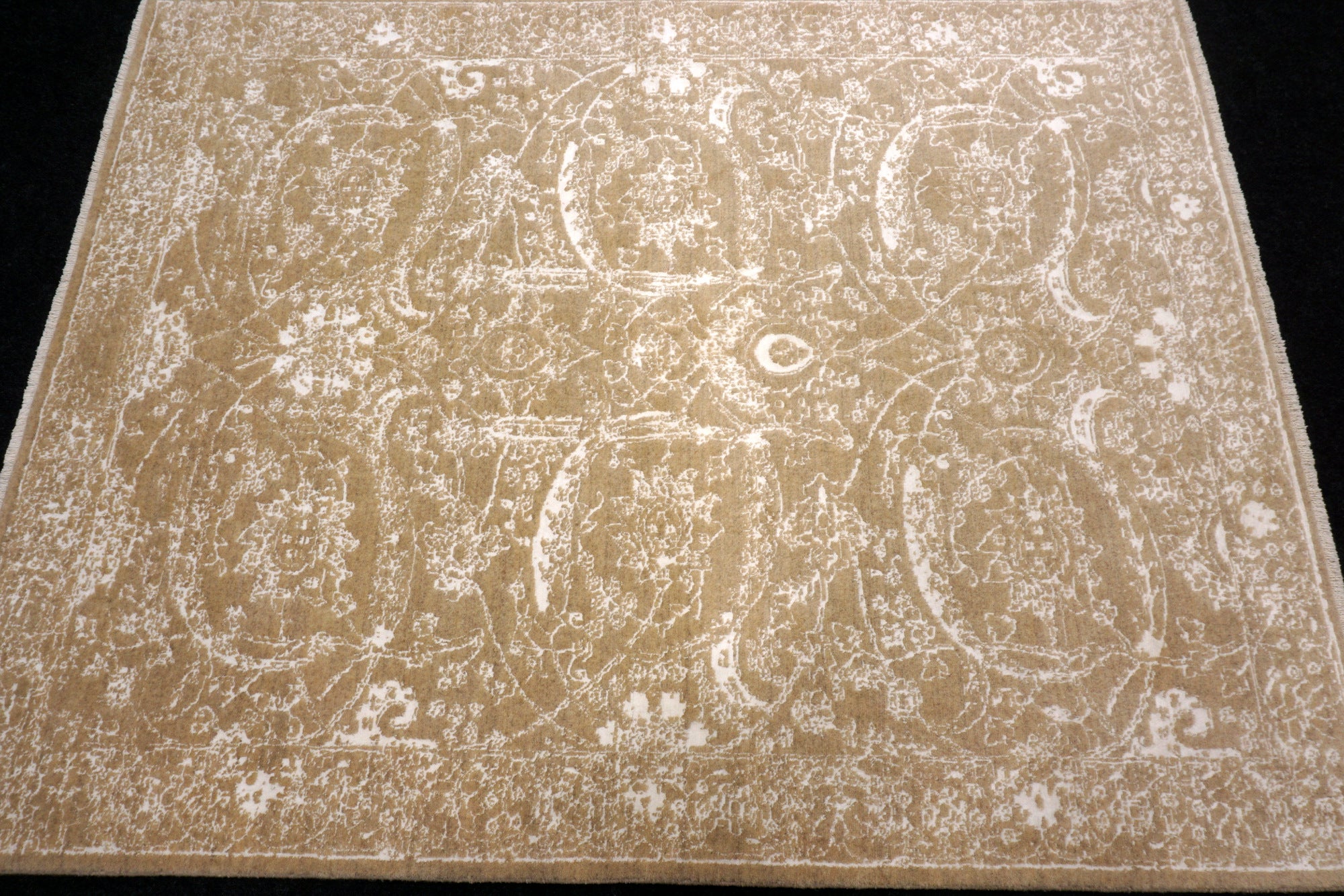 Isfahan Teppich 193 x 151 cm Modern Perserteppich Beige Weiß