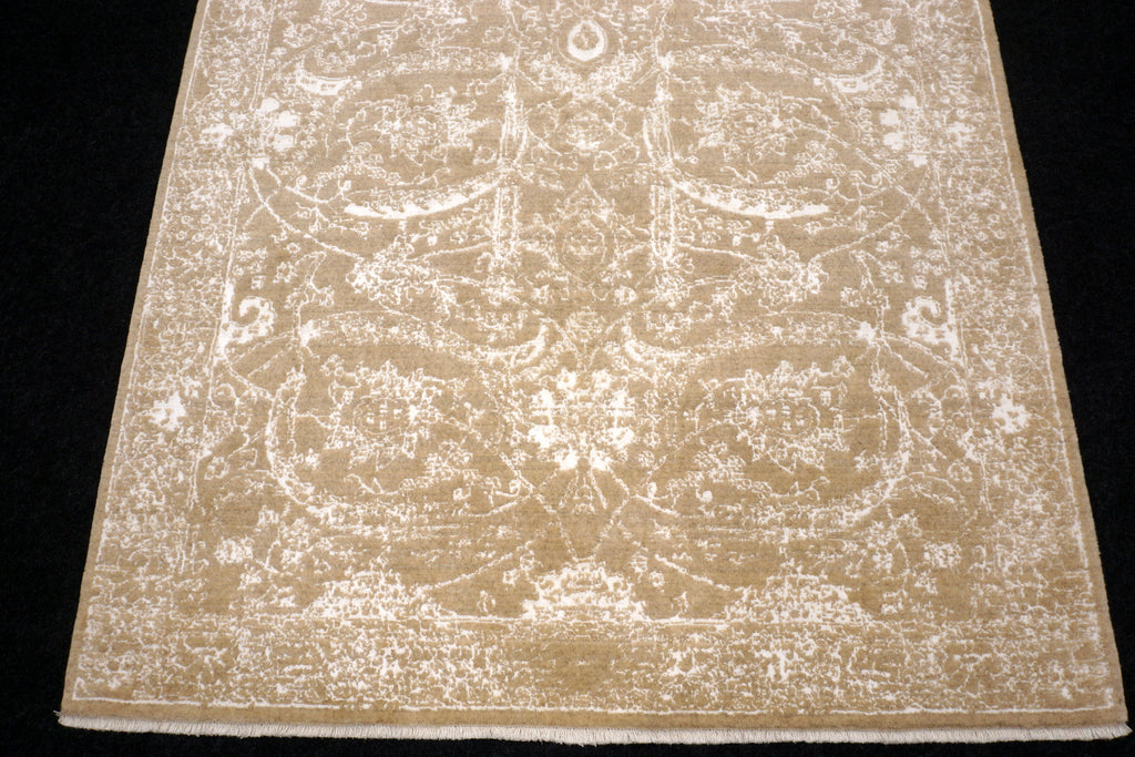 Isfahan Teppich 193 x 151 cm Modern Perserteppich Beige Weiß