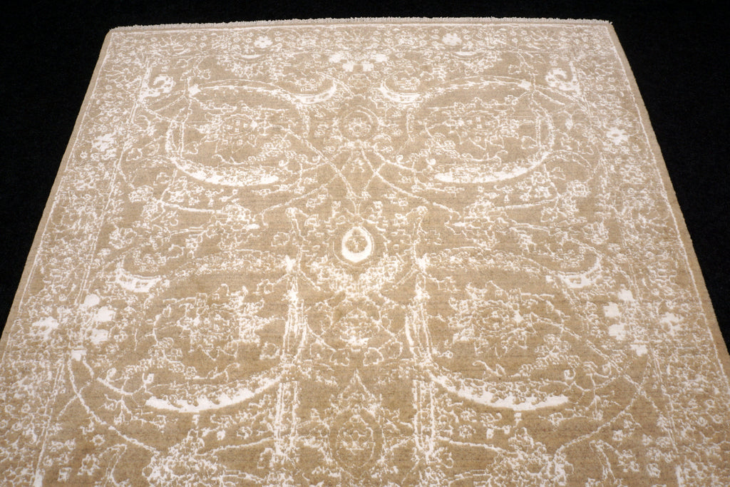 Isfahan Teppich 193 x 151 cm Modern Perserteppich Beige Weiß