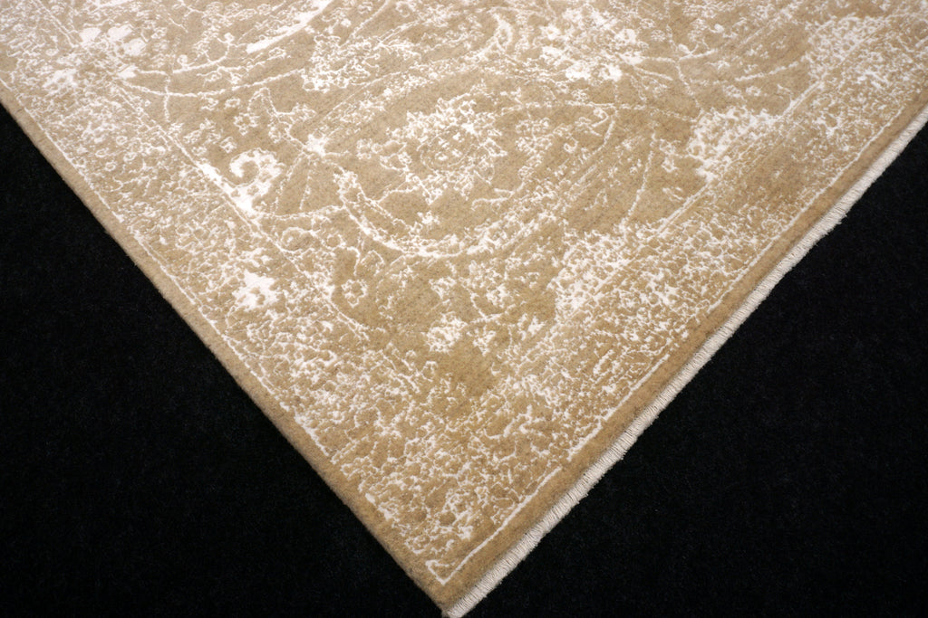 Isfahan Teppich 193 x 151 cm Modern Perserteppich Beige Weiß