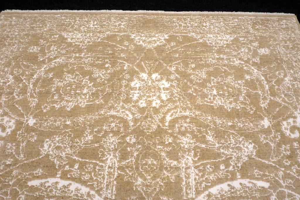 Isfahan Teppich 193 x 151 cm Modern Perserteppich Beige Weiß