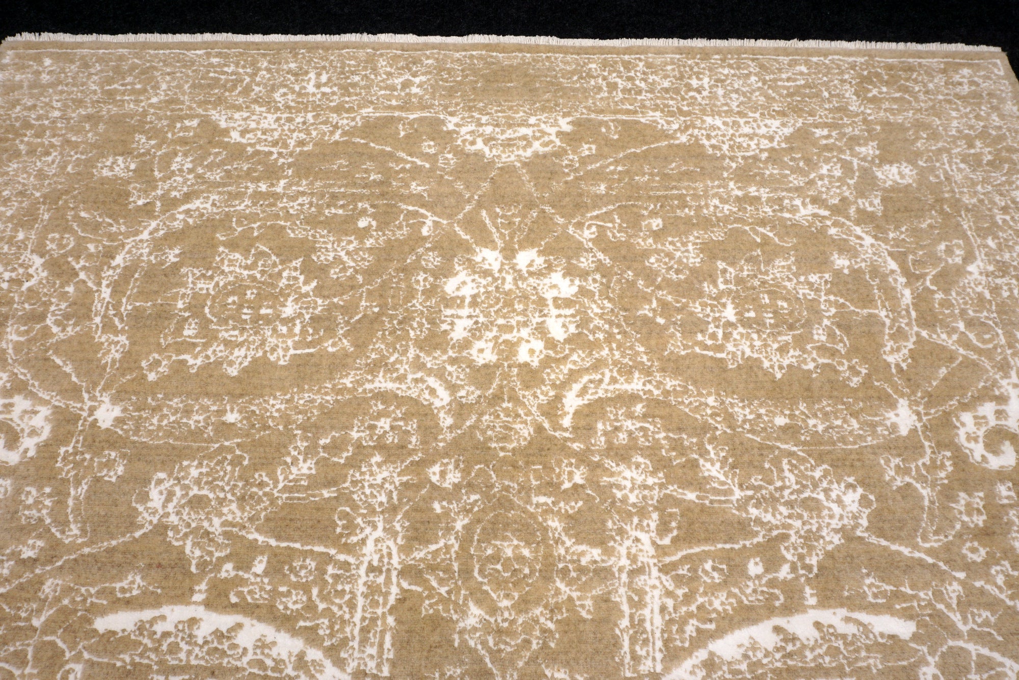 Isfahan Teppich 193 x 151 cm Modern Perserteppich Beige Weiß