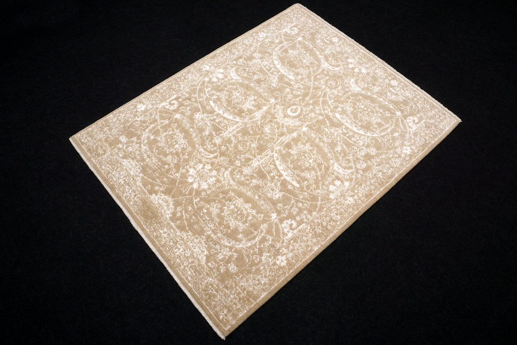Isfahan Teppich 193 x 151 cm Modern Perserteppich Beige Weiß