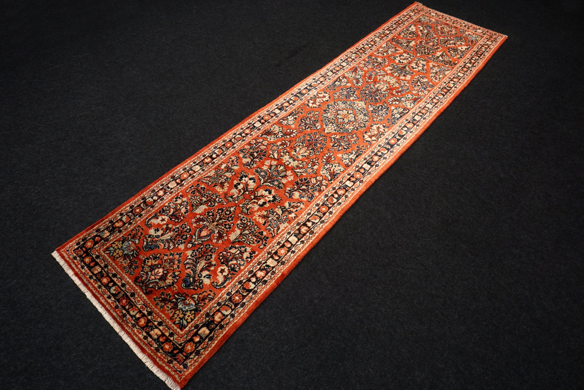 Läufer Sarough 317 x 81 cm Rot Handgeknüpft
