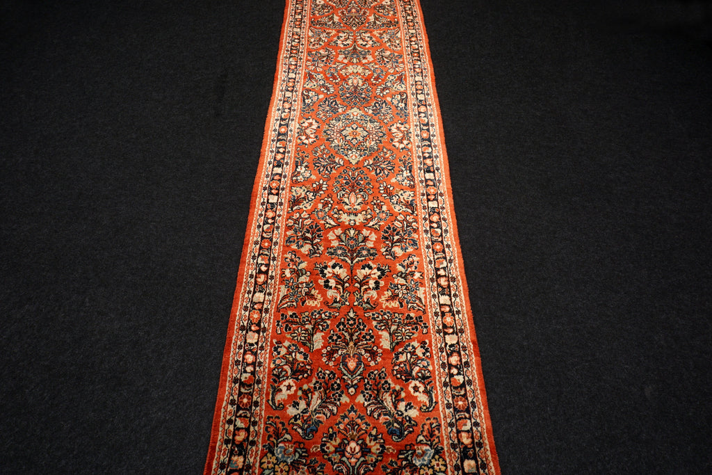 Läufer Sarough 317 x 81 cm Rot Handgeknüpft