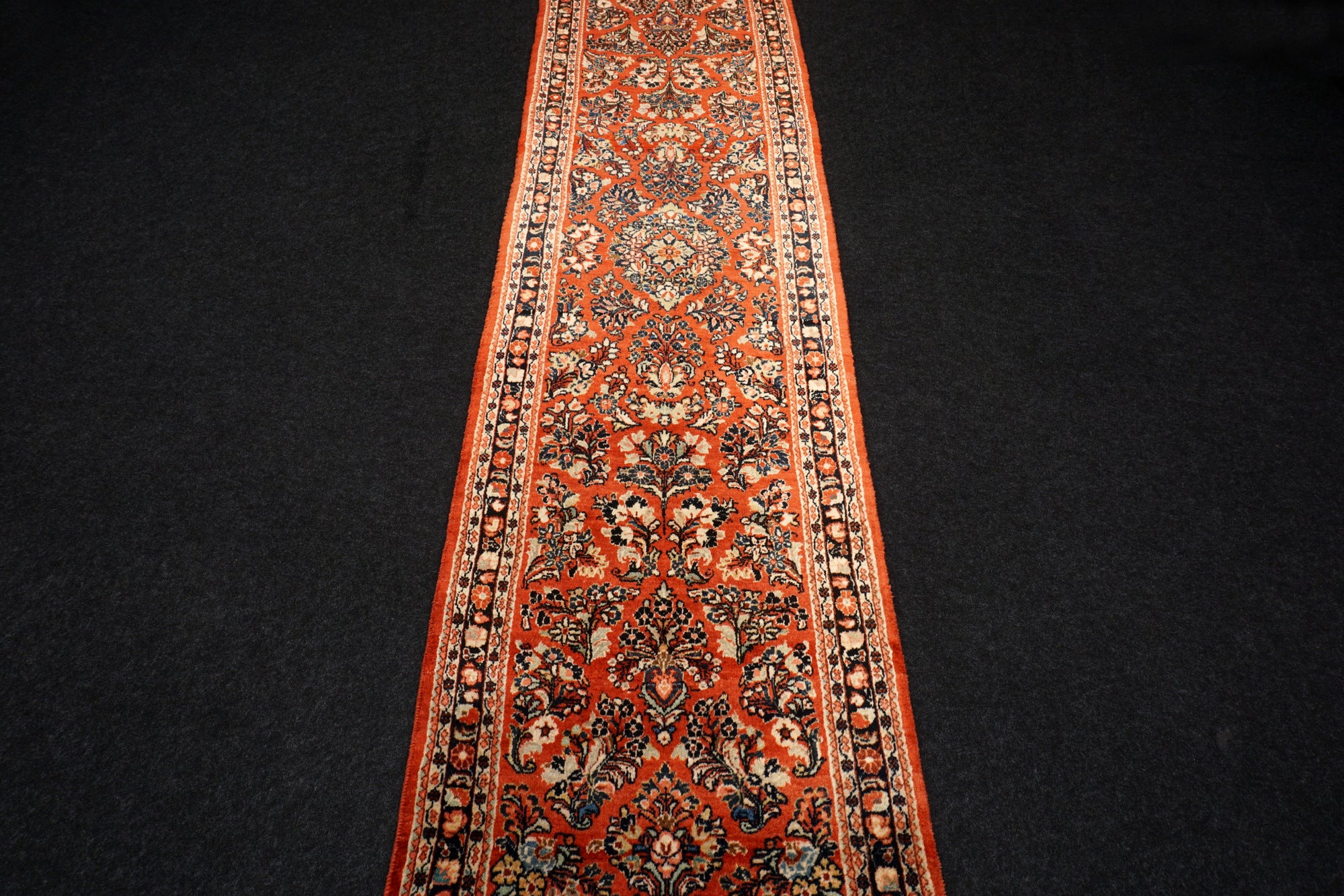 Läufer Sarough 317 x 81 cm Rot Handgeknüpft