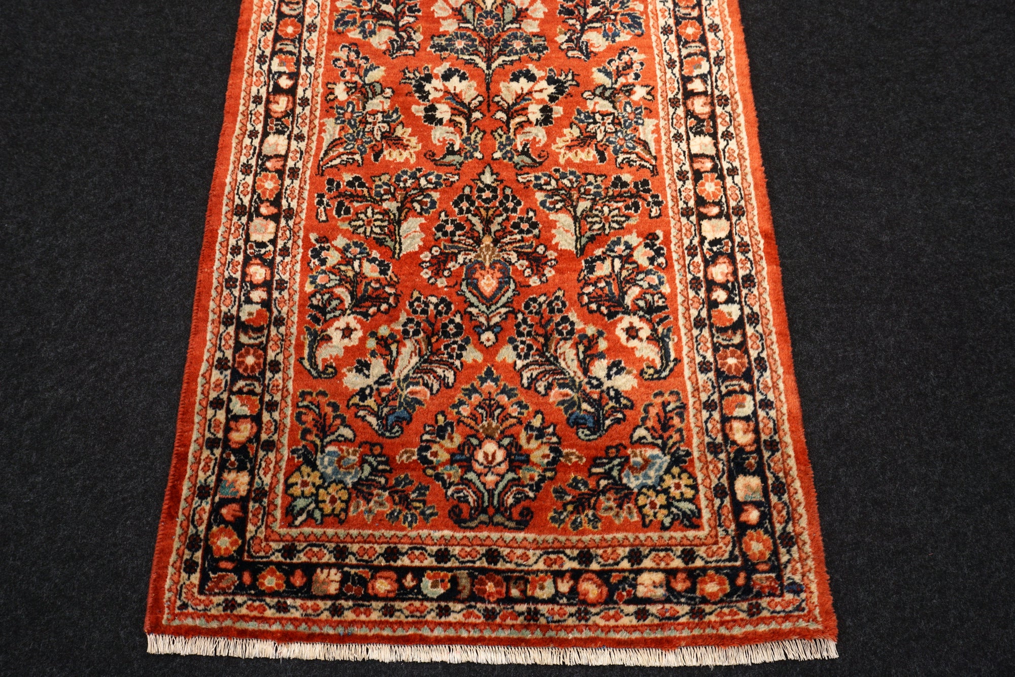 Läufer Sarough 317 x 81 cm Rot Handgeknüpft