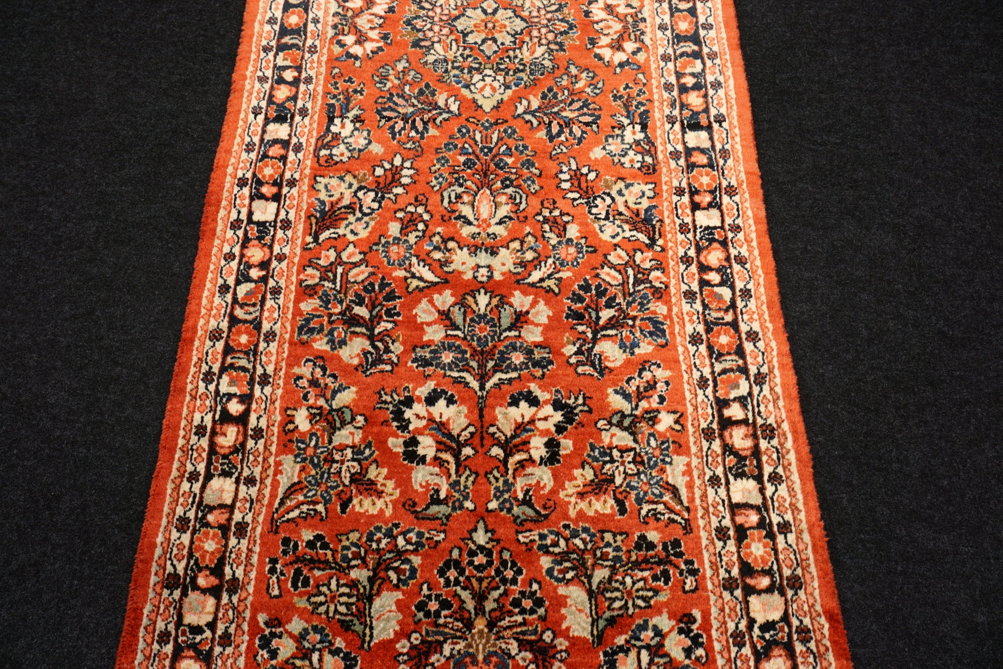 Läufer Sarough 317 x 81 cm Rot Handgeknüpft