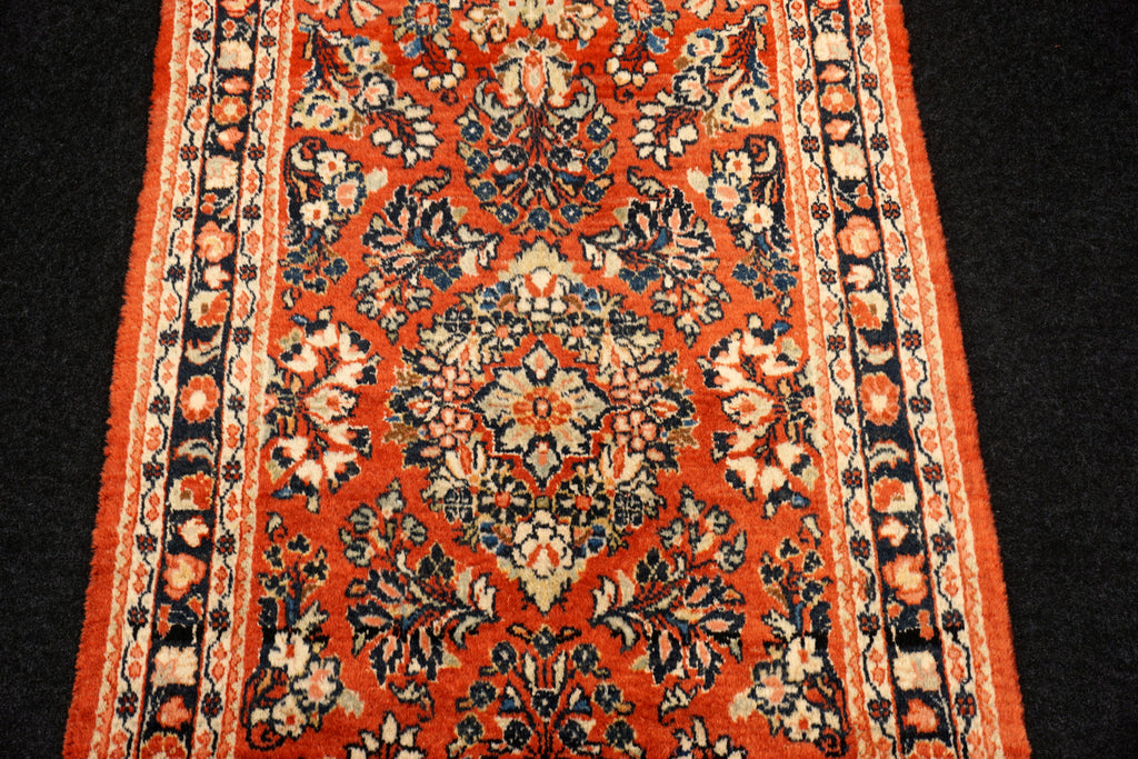 Läufer Sarough 317 x 81 cm Rot Handgeknüpft