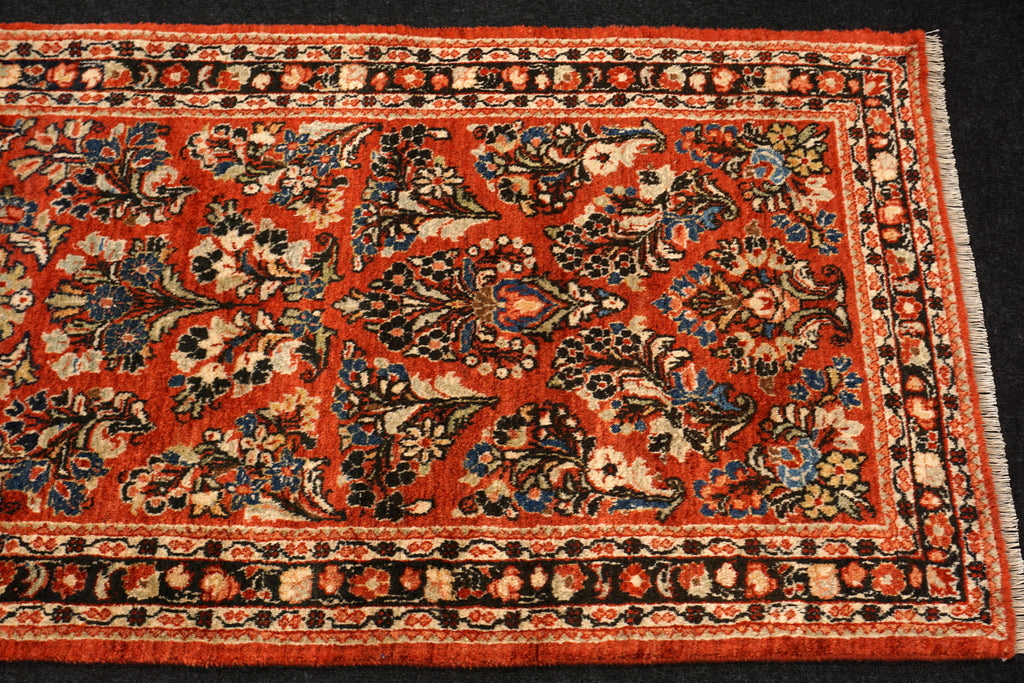 Läufer Sarough 317 x 81 cm Rot Handgeknüpft