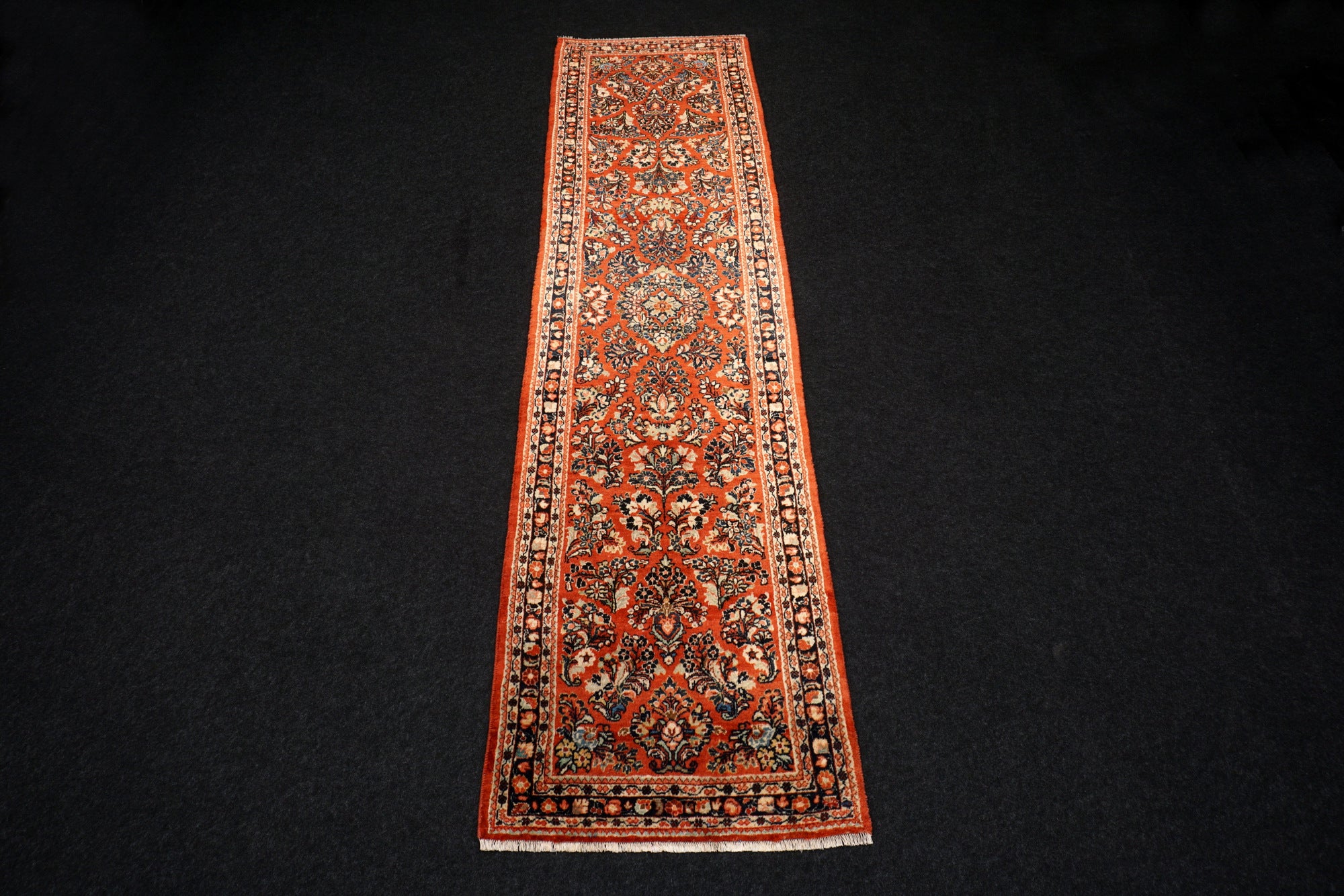 Läufer Sarough 317 x 81 cm Rot Handgeknüpft