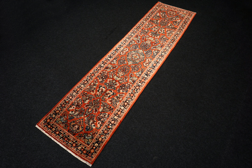 Läufer Sarough 317 x 81 cm Rot Handgeknüpft