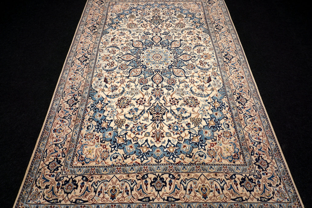 Nain Teppich 282 x 180 cm Beige Blau Handgeknüft