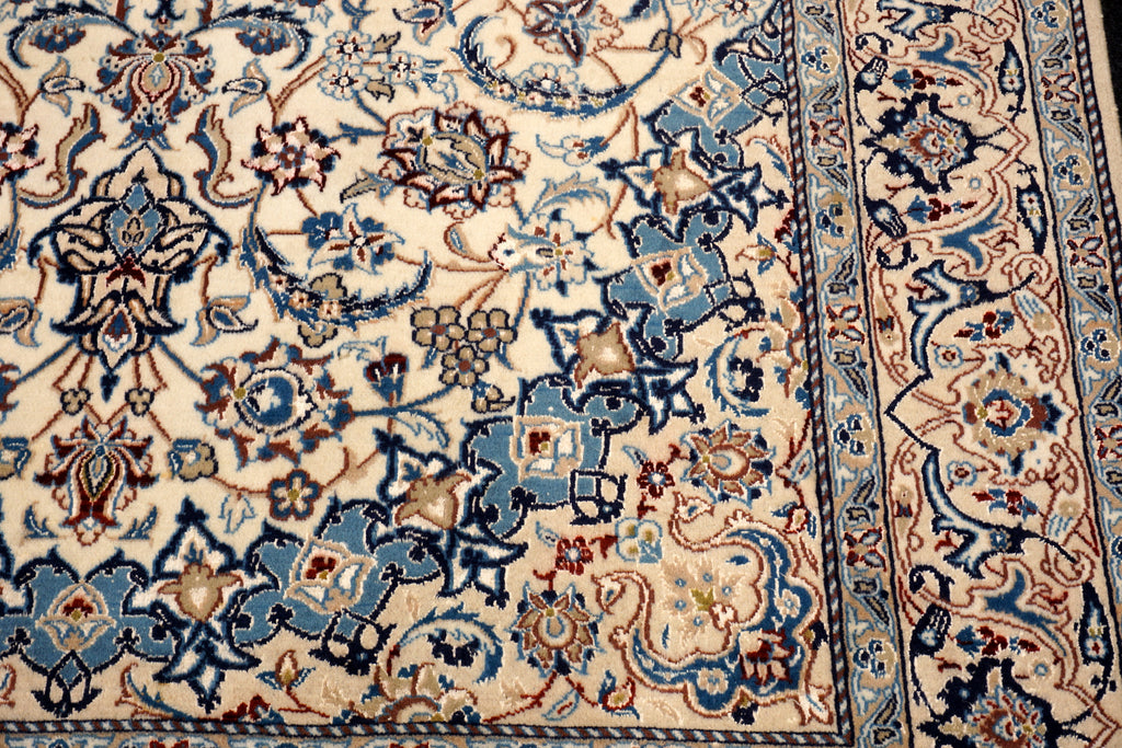 Nain Teppich 282 x 180 cm Beige Blau Handgeknüft