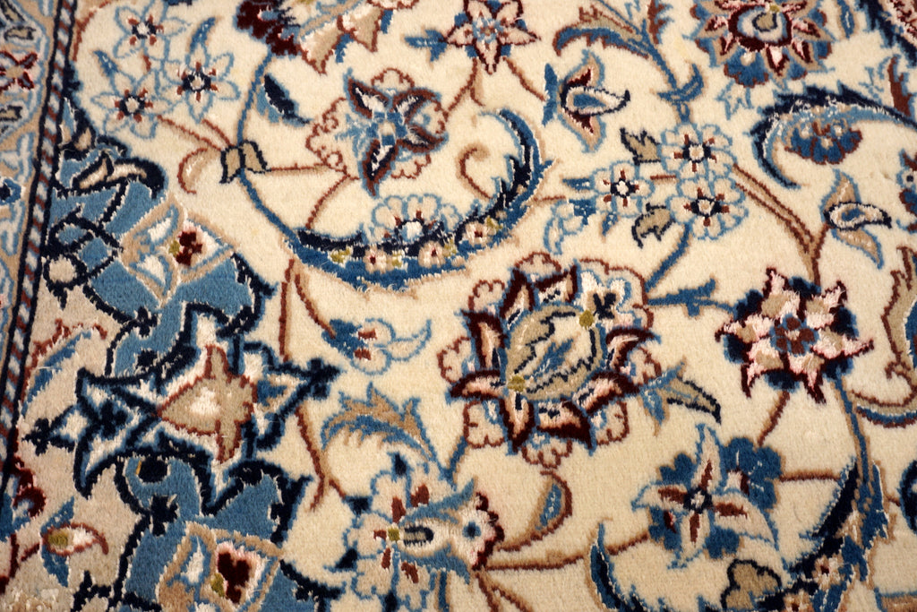 Nain Teppich 282 x 180 cm Beige Blau Handgeknüft