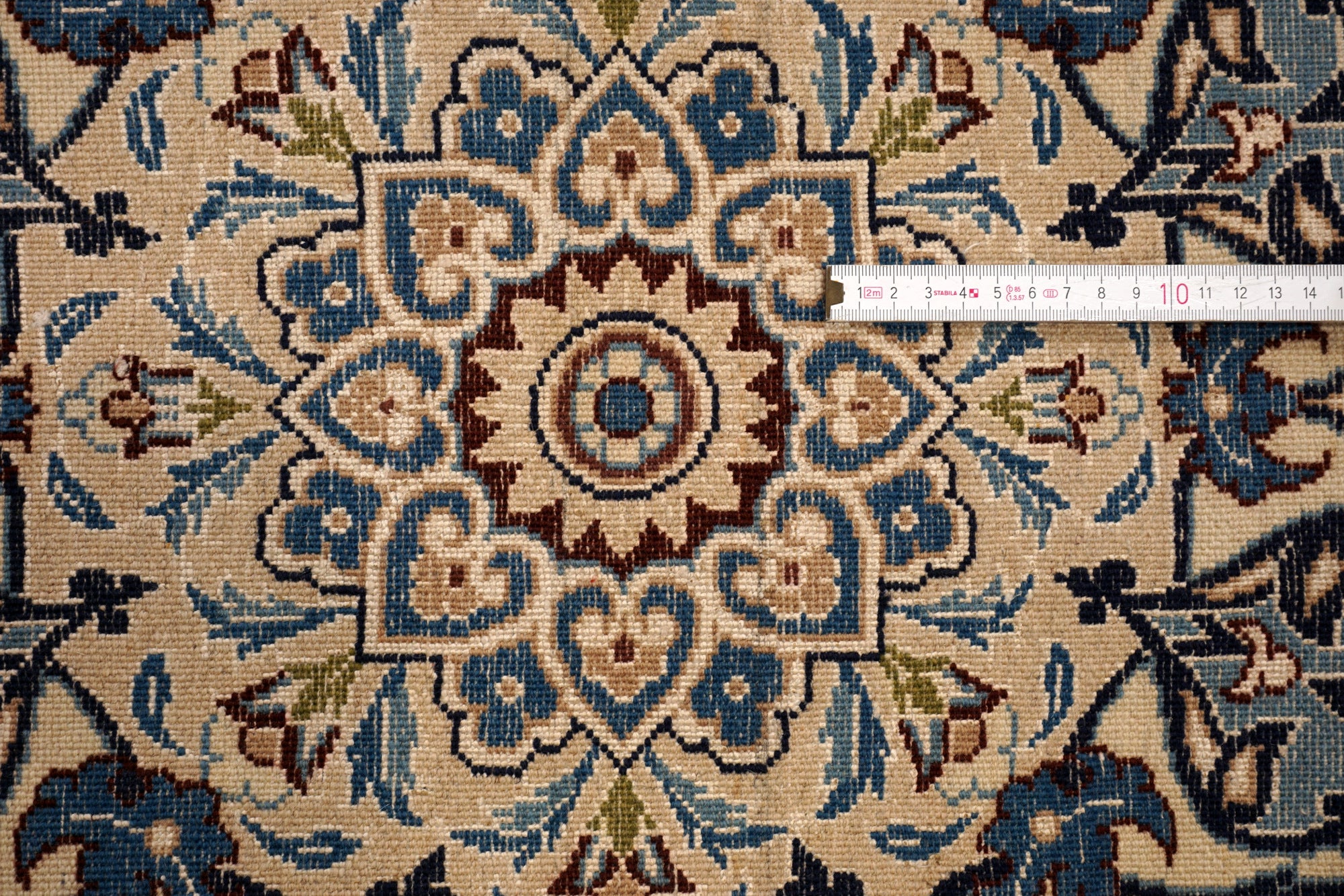 Nain Teppich 282 x 180 cm Beige Blau Handgeknüft