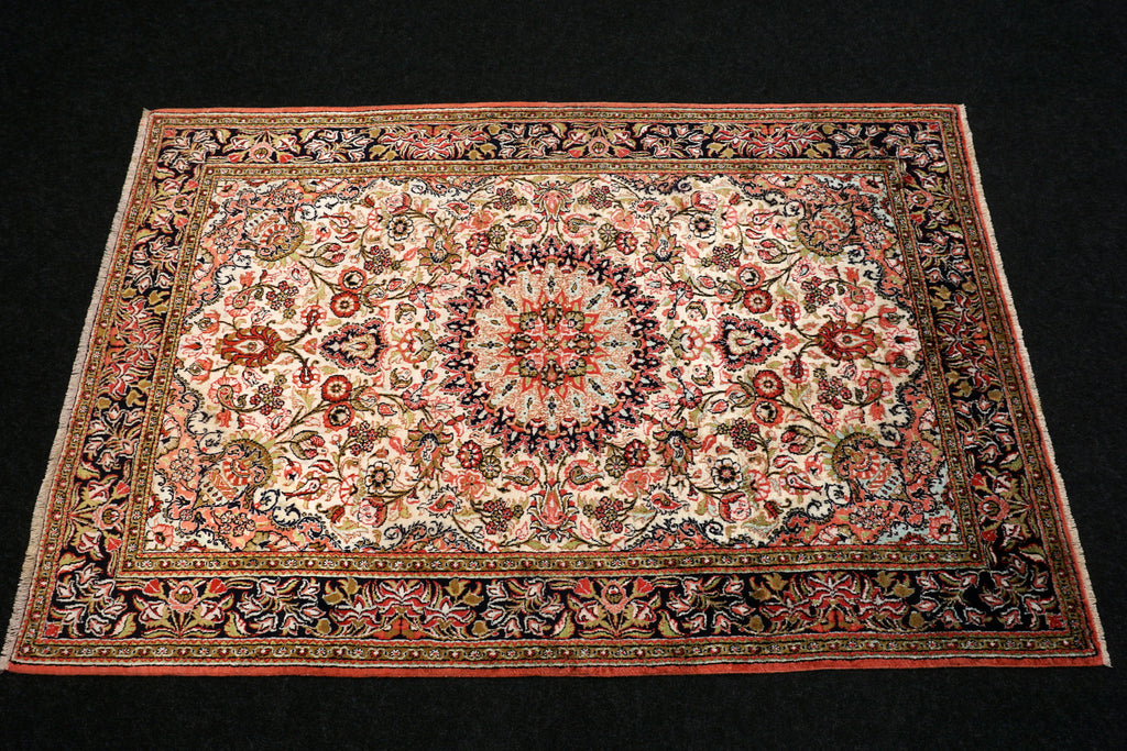 Ghom Seidenteppich 156 x 107 cm Perserteppich Handgeknüpft