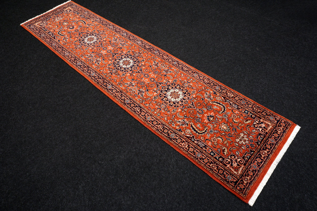Indischer Sarough Läufer 301 x 77 cm Rot Handgeknüpft