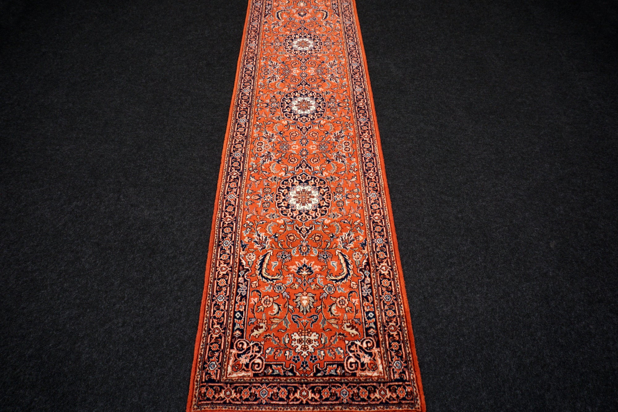 Indischer Sarough Läufer 301 x 77 cm Rot Handgeknüpft