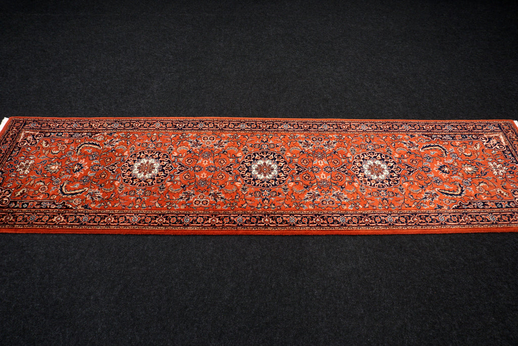 Indischer Sarough Läufer 301 x 77 cm Rot Handgeknüpft