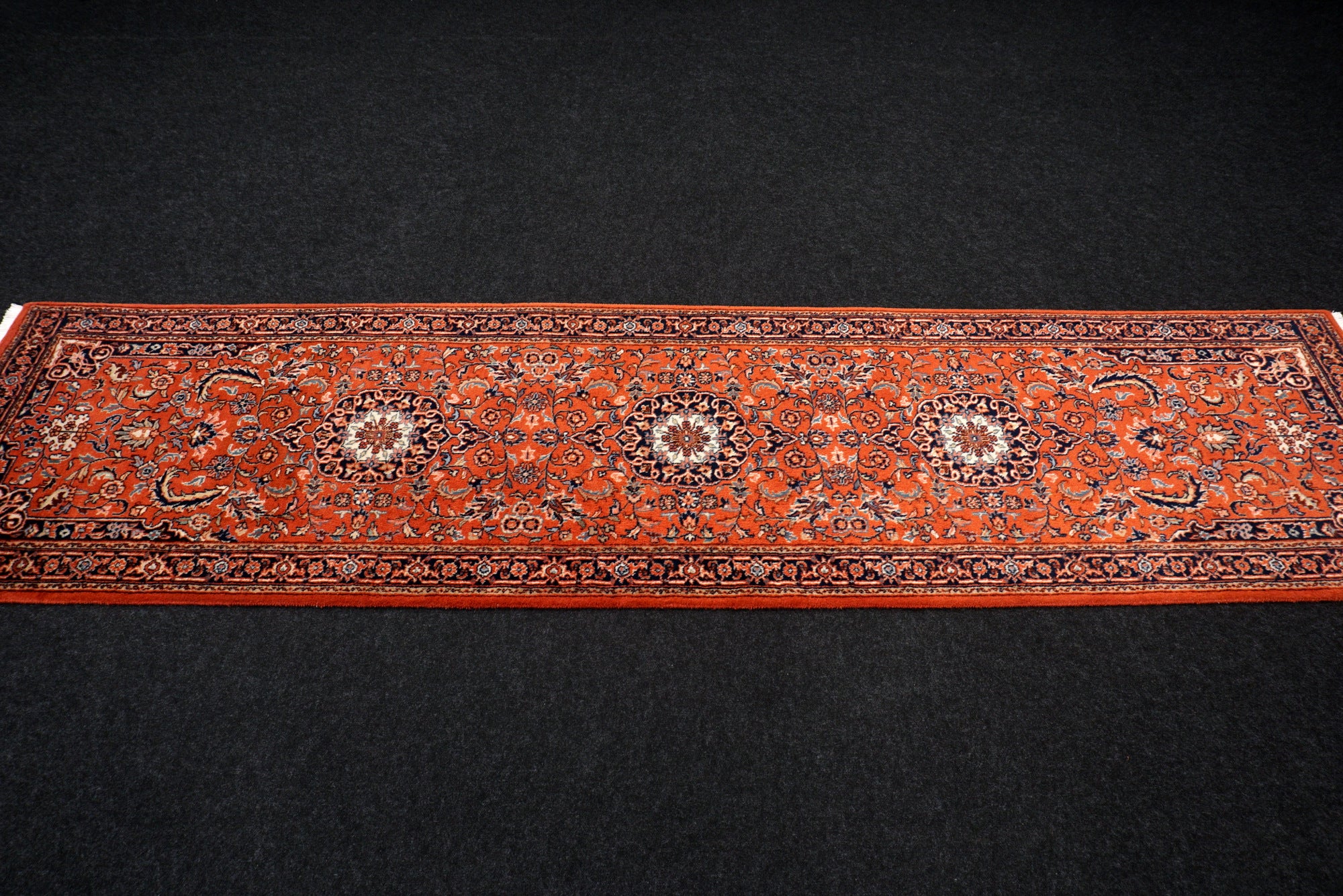 Indischer Sarough Läufer 301 x 77 cm Rot Handgeknüpft