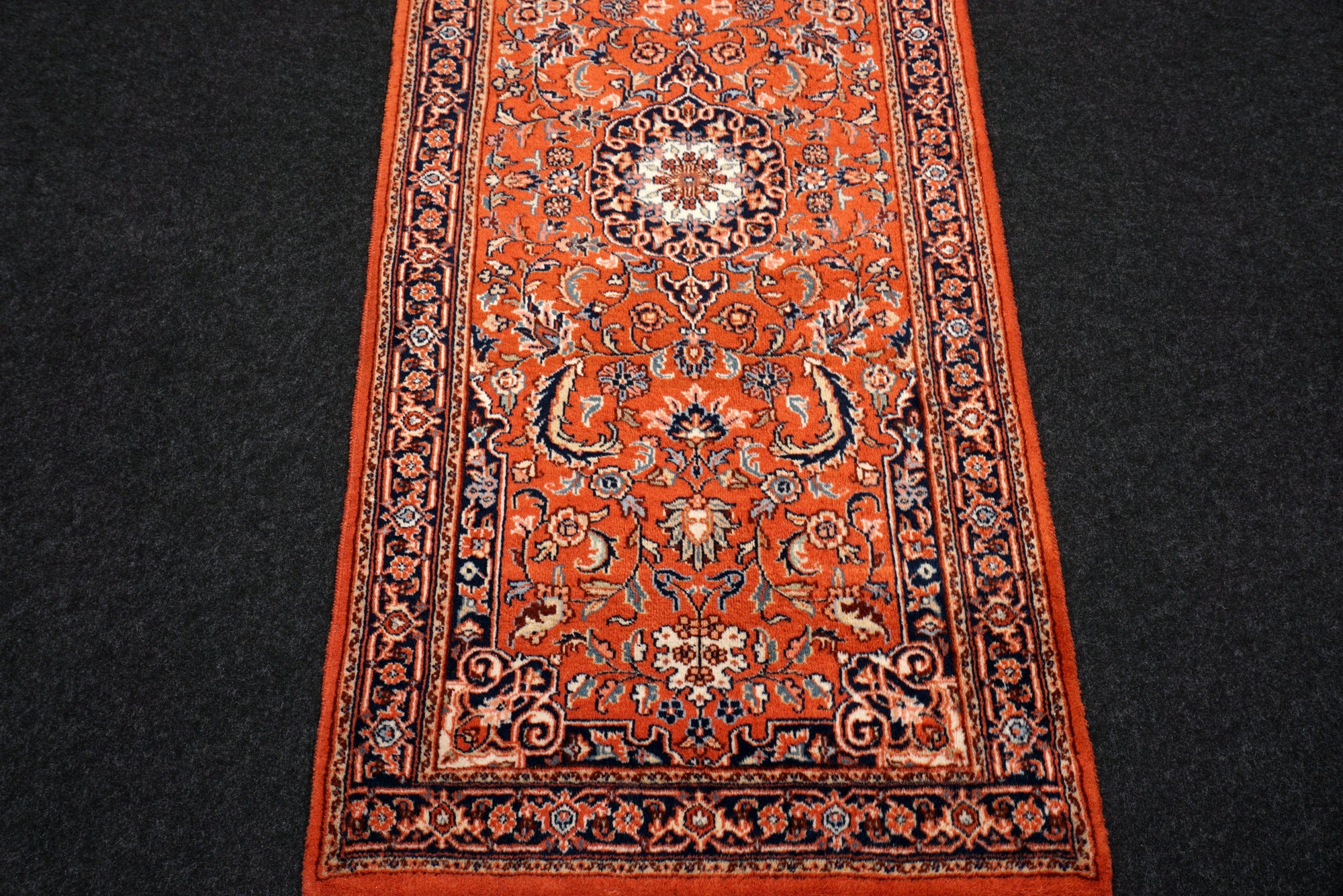 Indischer Sarough Läufer 301 x 77 cm Rot Handgeknüpft