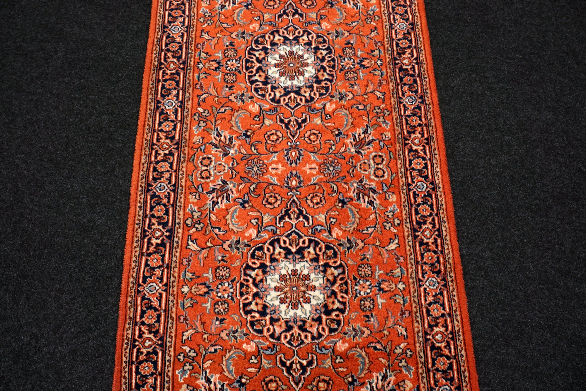 Indischer Sarough Läufer 301 x 77 cm Rot Handgeknüpft