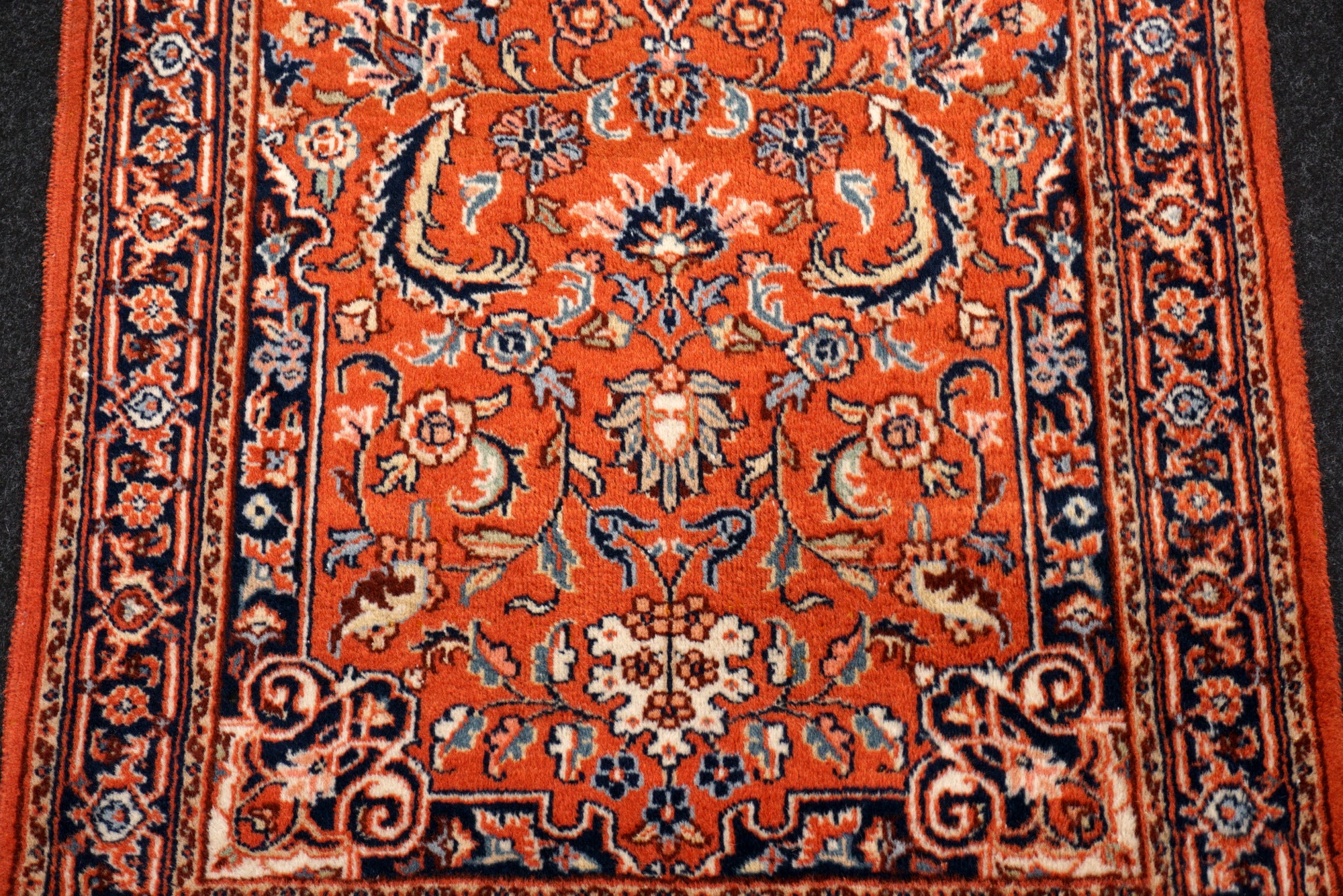 Indischer Sarough Läufer 301 x 77 cm Rot Handgeknüpft