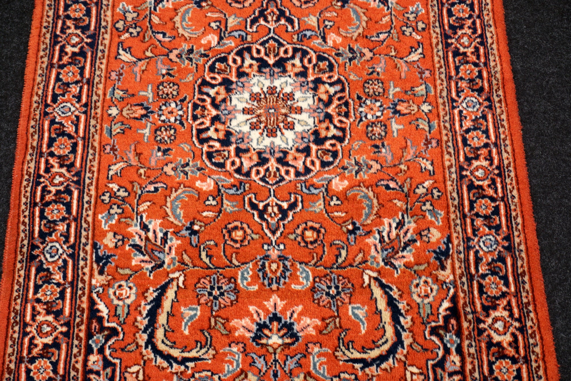 Indischer Sarough Läufer 301 x 77 cm Rot Handgeknüpft