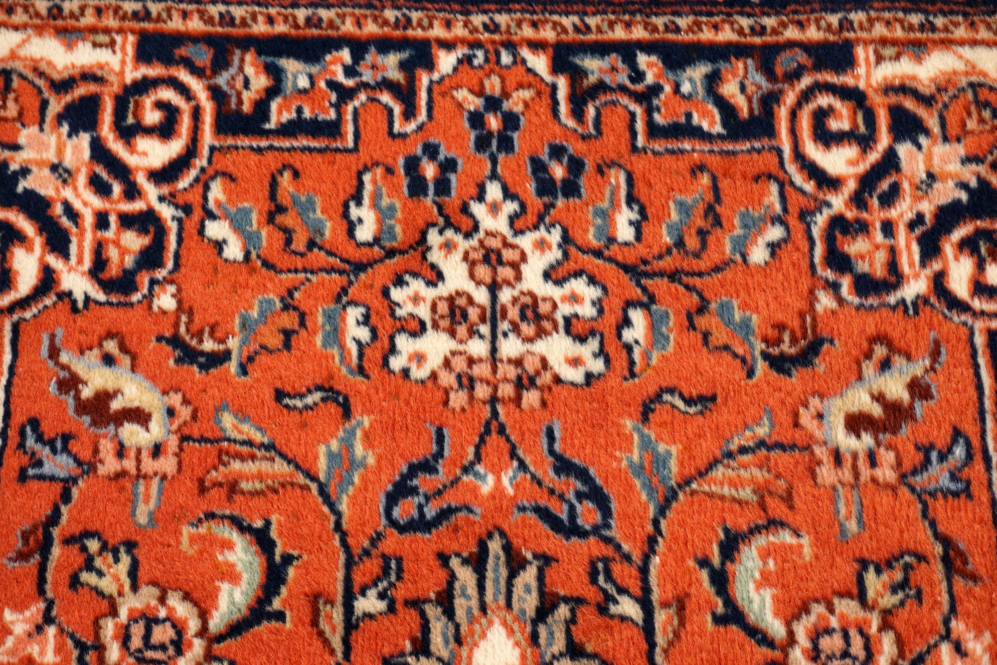 Indischer Sarough Läufer 301 x 77 cm Rot Handgeknüpft