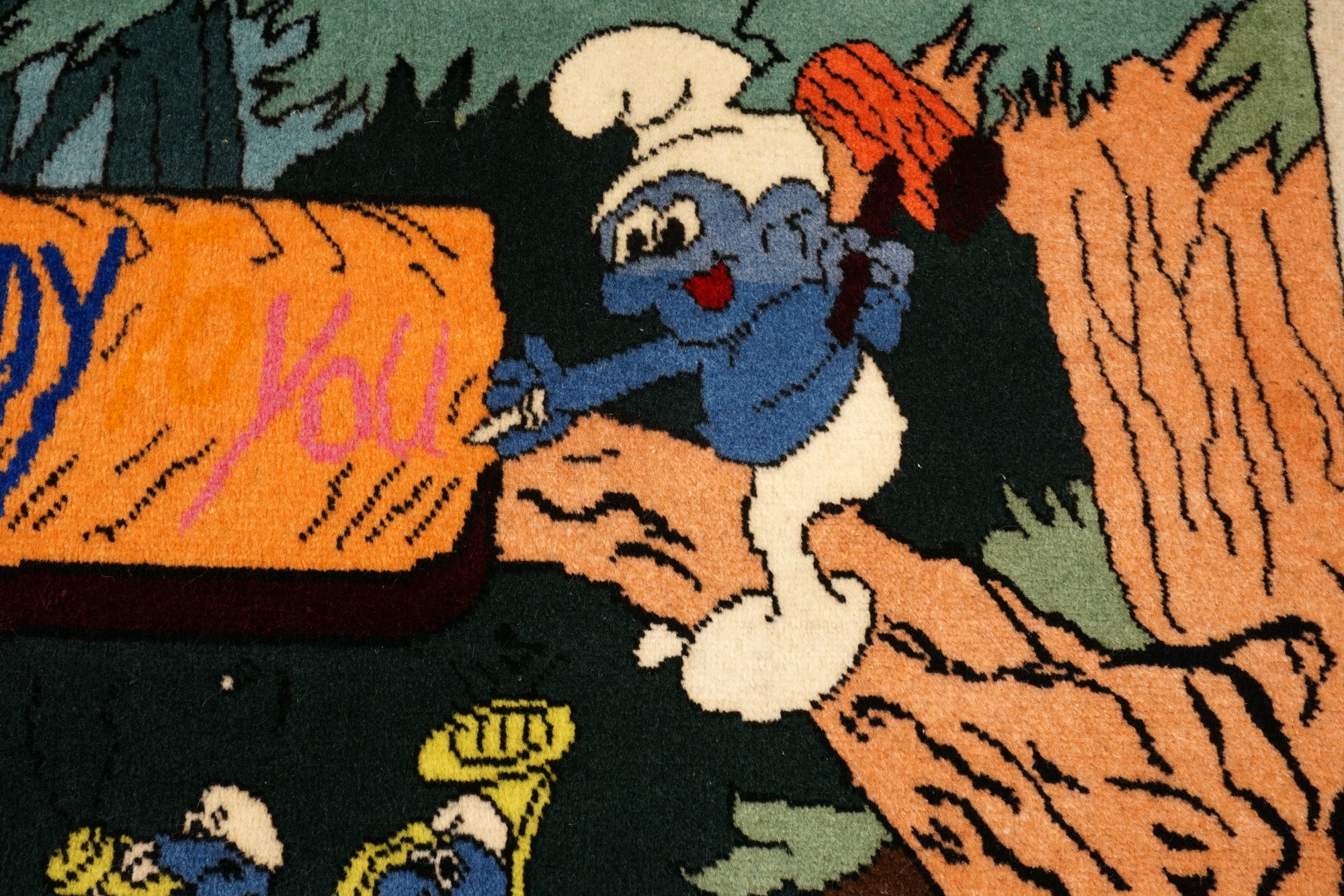 Täbriz Bildteppich mit Schlümpfe-Motiv