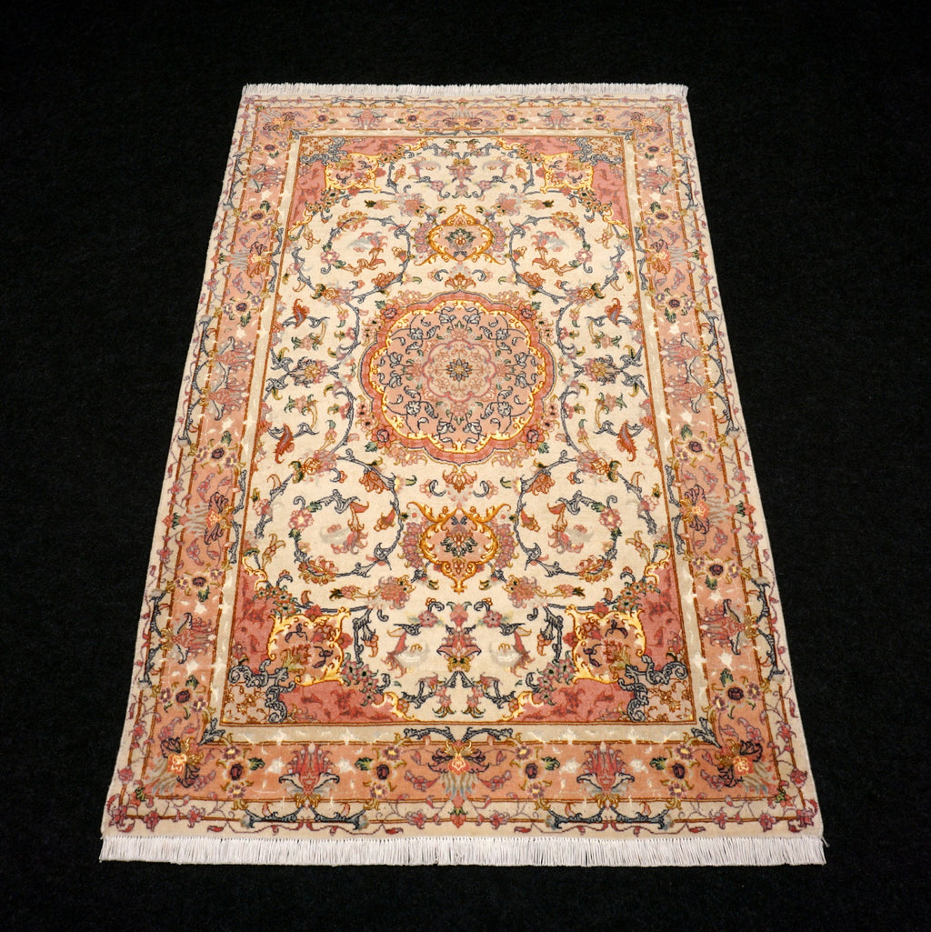 Täbriz Teppich 163 x 102 cm Beige Gold Perserteppich