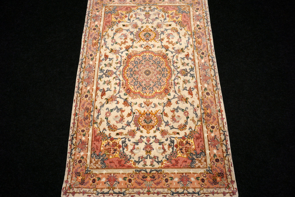 Täbriz Teppich 163 x 102 cm Beige Gold Perserteppich