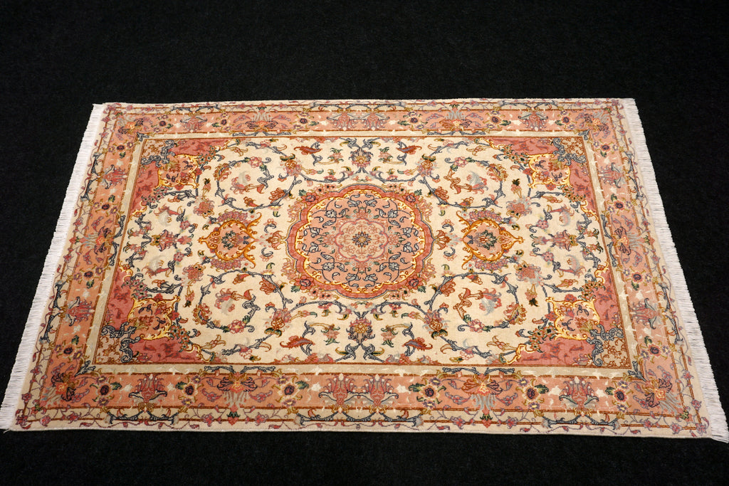 Täbriz Teppich 163 x 102 cm Beige Gold Perserteppich