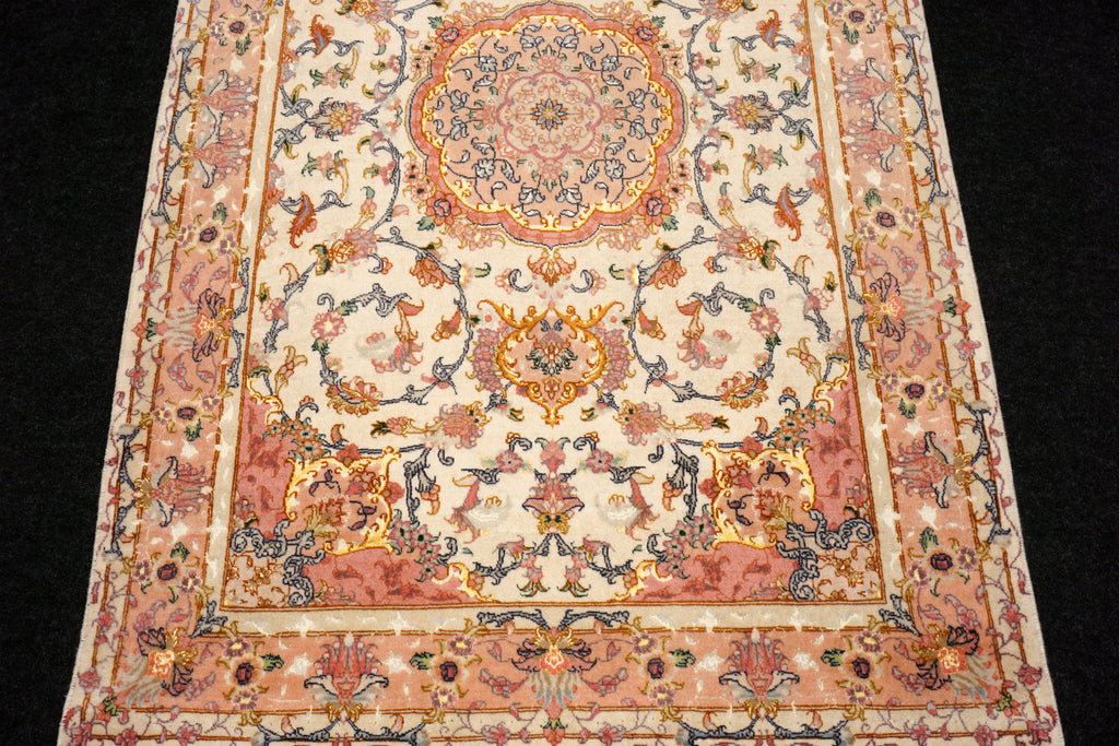 Täbriz Teppich 163 x 102 cm Beige Gold Perserteppich