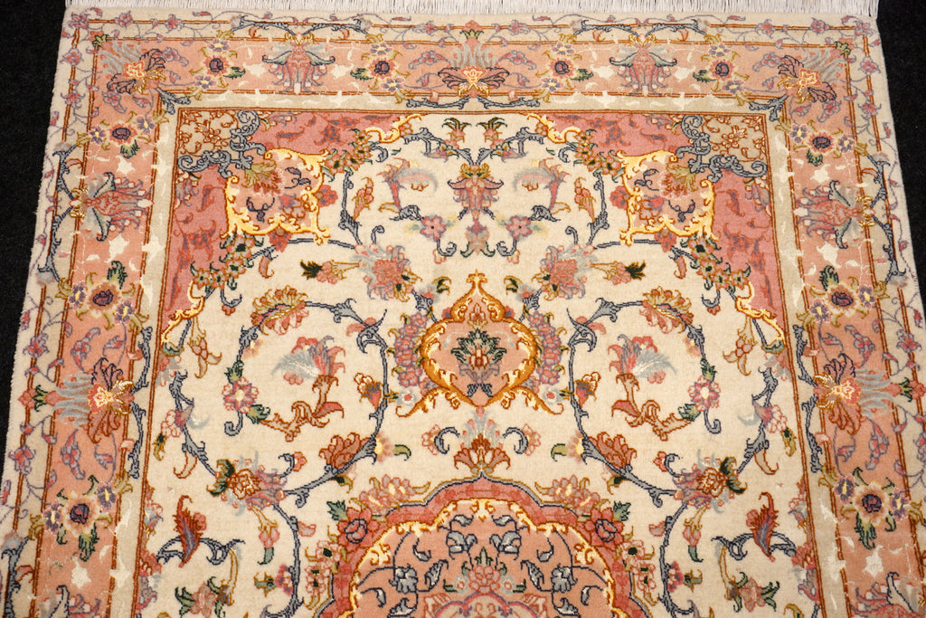 Täbriz Teppich 163 x 102 cm Beige Gold Perserteppich