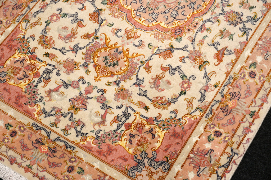 Täbriz Teppich 163 x 102 cm Beige Gold Perserteppich