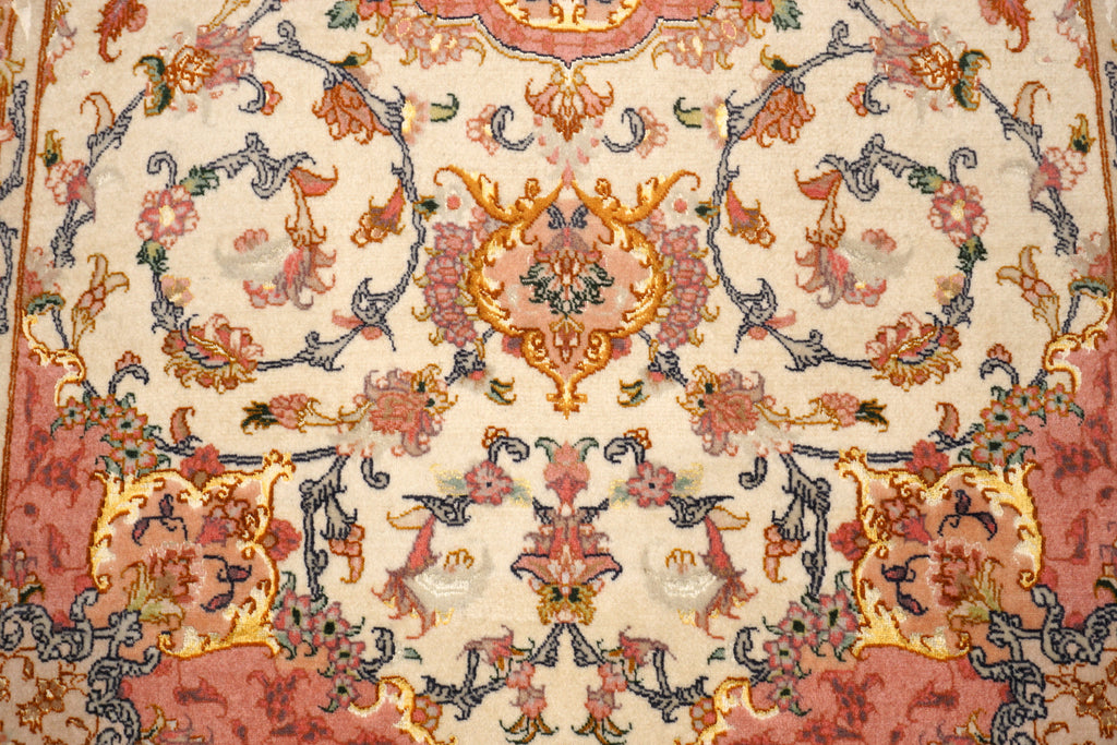 Täbriz Teppich 163 x 102 cm Beige Gold Perserteppich