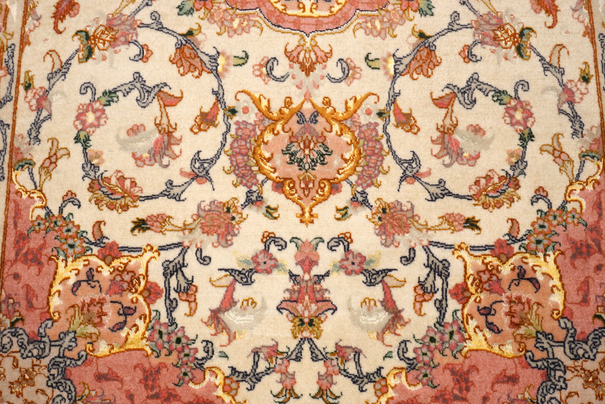 Täbriz Teppich 163 x 102 cm Beige Gold Perserteppich