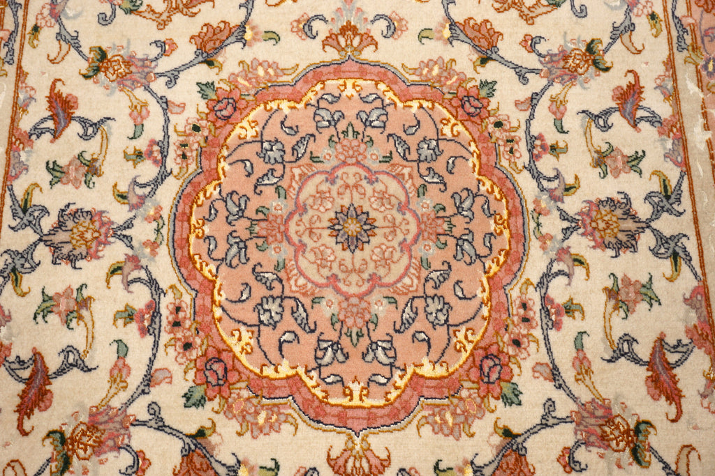 Täbriz Teppich 163 x 102 cm Beige Gold Perserteppich