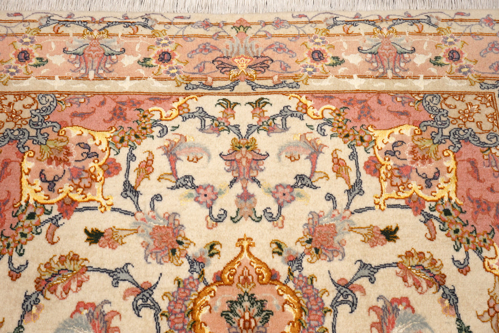 Täbriz Teppich 163 x 102 cm Beige Gold Perserteppich
