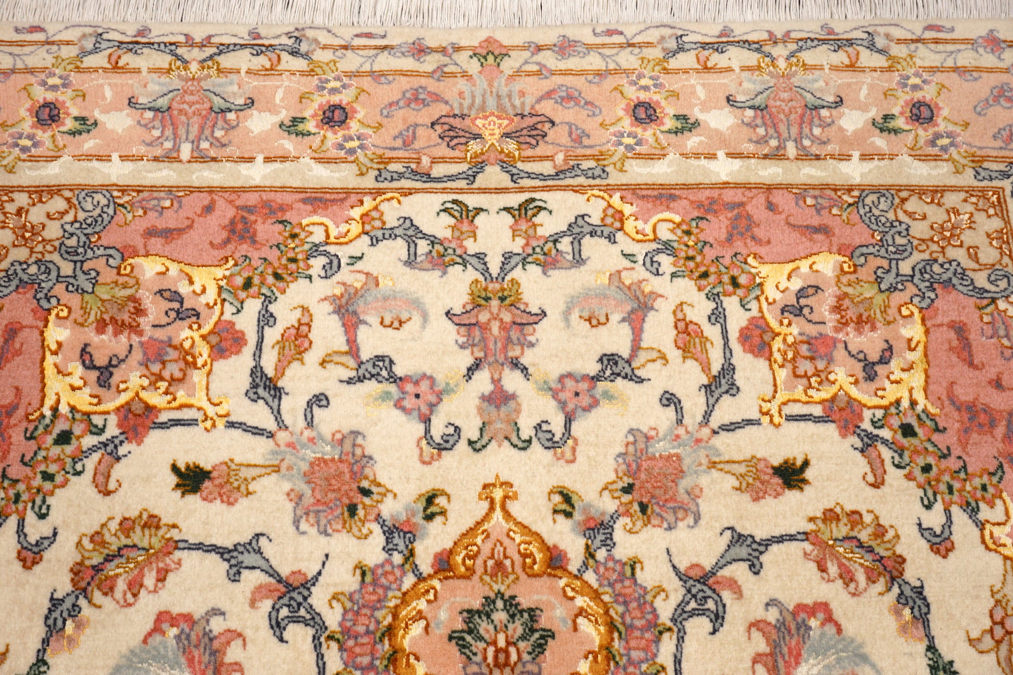 Täbriz Teppich 163 x 102 cm Beige Gold Perserteppich