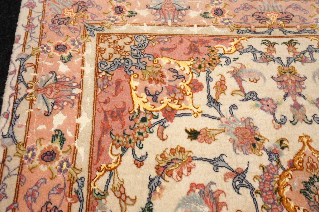 Täbriz Teppich 163 x 102 cm Beige Gold Perserteppich