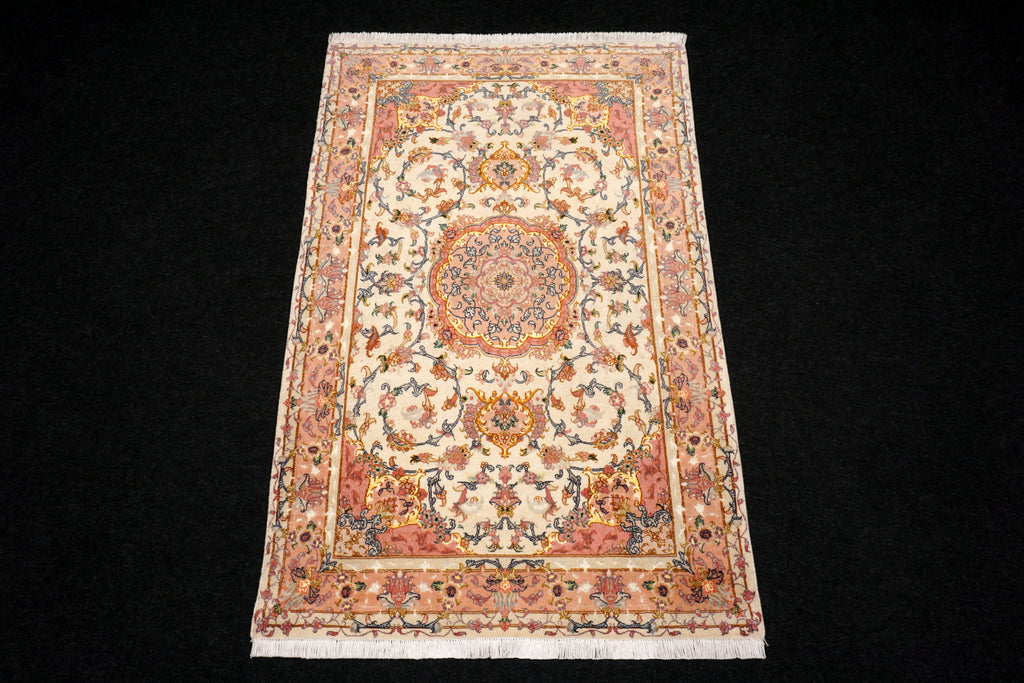 Täbriz Teppich 163 x 102 cm Beige Gold Perserteppich