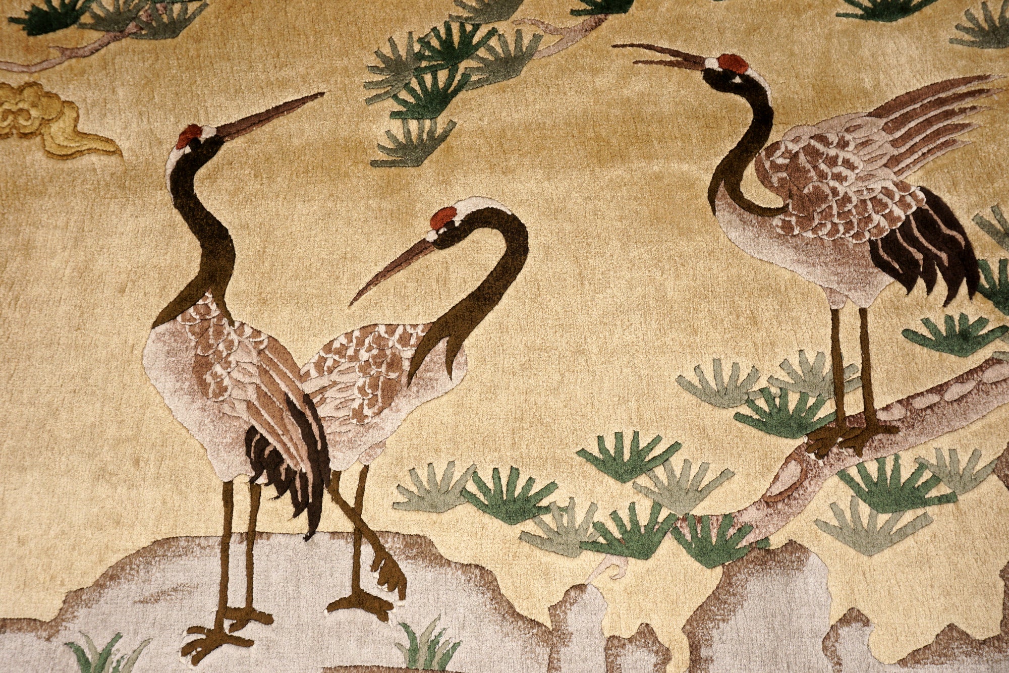 China Seidenteppich Vogelmotive 90 x 65 cm Orient Teppich Handgeknüpft