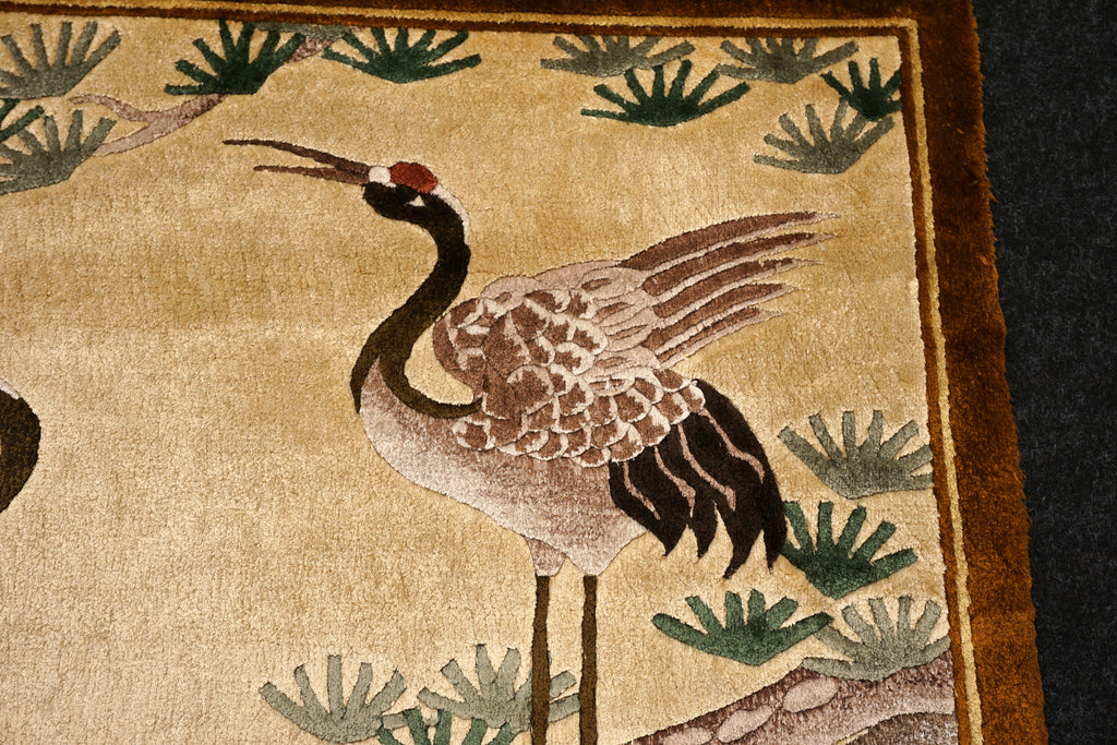China Seidenteppich Vogelmotive 90 x 65 cm Orient Teppich Handgeknüpft
