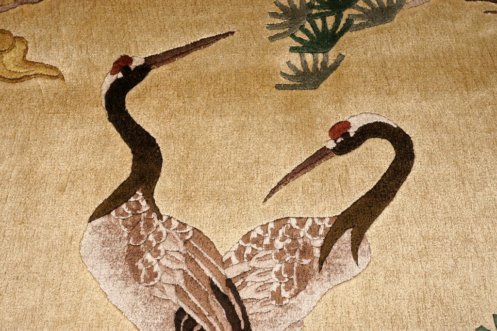 China Seidenteppich Vogelmotive 90 x 65 cm Orient Teppich Handgeknüpft
