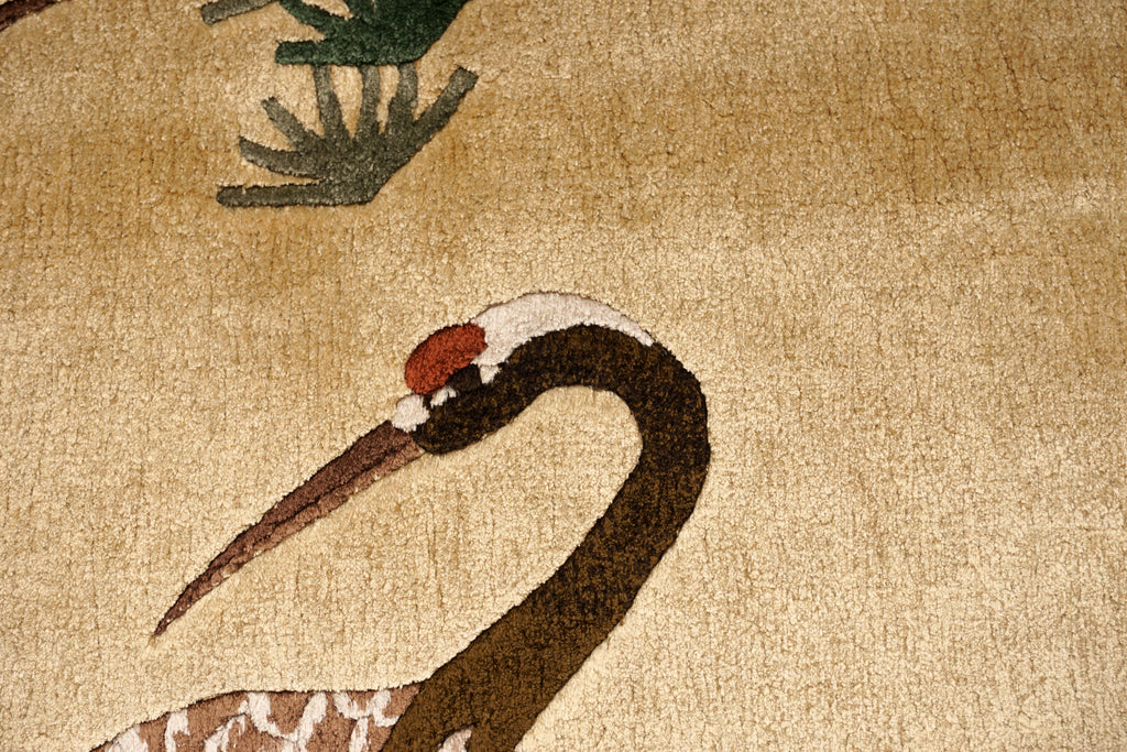China Seidenteppich Vogelmotive 90 x 65 cm Orient Teppich Handgeknüpft