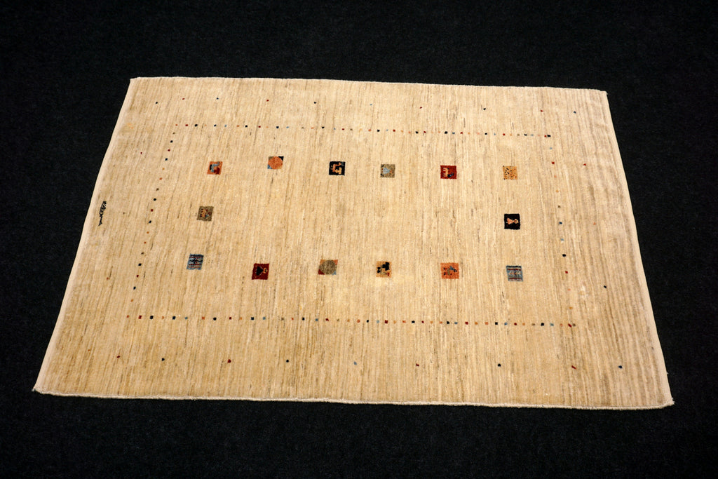 Gabbeh Loribaft Perserteppich - Beige mit Signatur