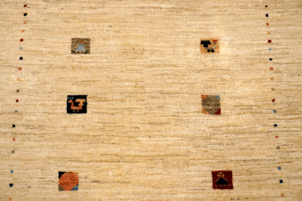 Gabbeh Loribaft Perserteppich - Beige mit Signatur
